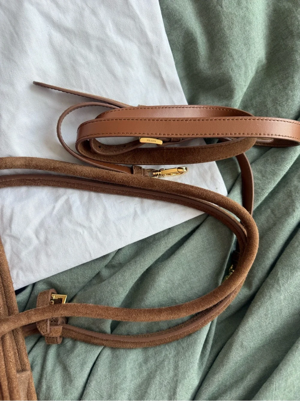 Prada Brown Bonnie Large Suede Handbag
